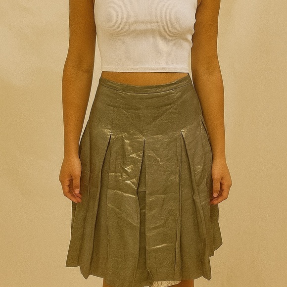 Burberry Gold A-Line Skirt - Picture 1 of 9
